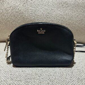 Kate Spade Kali Small Dome Crossbody ~ Black Leather Shoulder Handbag